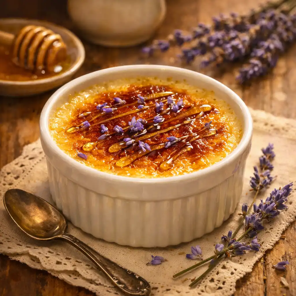 Crème brûlée à la lavande et miel de Provence